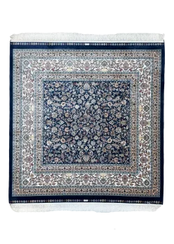 Navy Blue and Blue Persian Rug Afshan Pattern 5 x 5