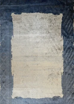 Blue and Gray Persian Rug Frame Pattern 7 x 9 - Image 4