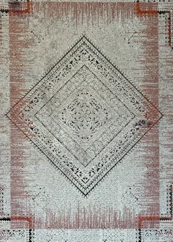 Gray and Red Persian Rug Ash Pattern 7 x 9 - Image 4