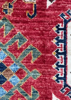 Orange and Green Wool Persian Rug Qashqai Pattern 4 x 6 - Image 5
