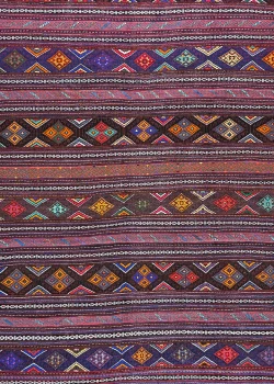 Red and Purple Persian Kilim Shahsavan Pattern 7 x 9