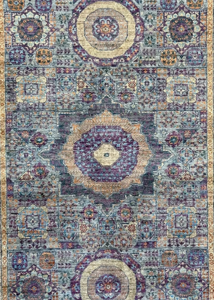 Gray and Purple Wool Persian Rug Tabriz Pattern 4 x 6 - Image 2