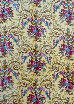 Yellow and Blue Persian Rug Rose Pattern 5 x 8 - Image 2