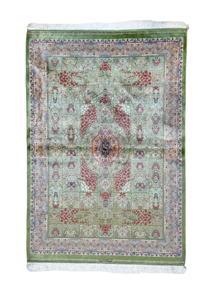 Green and Red Persian Rug Tile Pattern 4 x 6