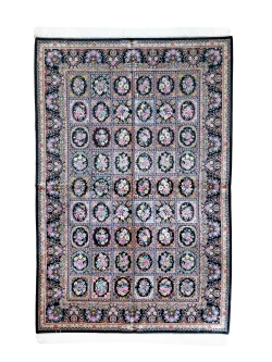 Black and Pink Persian Rug Tile Pattern 4 x 6