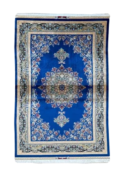 Navy Blue and Beige Persian Rug Faraz Pattern 3 x 5