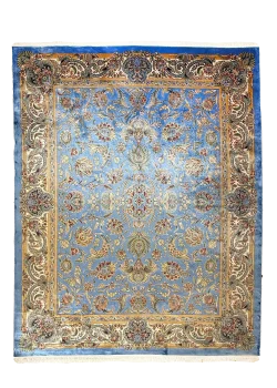 Blue and Beige Persian Rug Afshan Pattern 8 x 10
