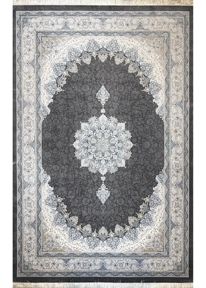 Gray and Beige Persian Rug Faraz Pattern 7 x 9
