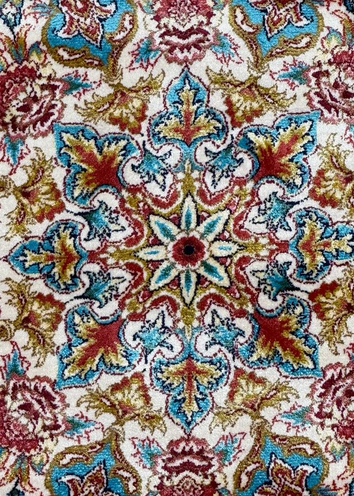 Beige and Red Peesian Rug Shah Abbasi Pattern 7 x 9 - Image 3
