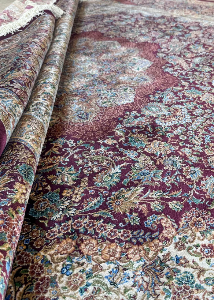 Red and Brown Persian Rug Toranj Pattern 7 x 7 - Image 3