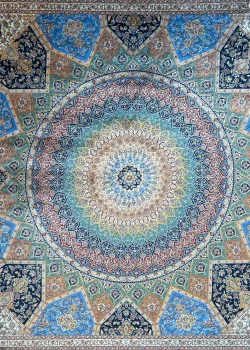 Blue and Black Persian Rug Elham Pattern 7 x 7 - Image 2