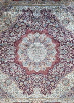 Red and Orange Persian Rug Toranj Pattern 7 x 7 - Image 4