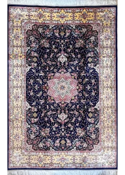 Blue and Pink Persian Rug Shah Abbasi Pattern 7 x 9