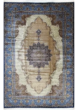 Blue and Taupe Persian Rug Heaven Pattern 7 x 9