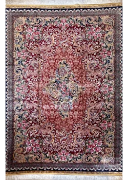 Red and Pink Persian Rug Paisley Pattern 7 x 9