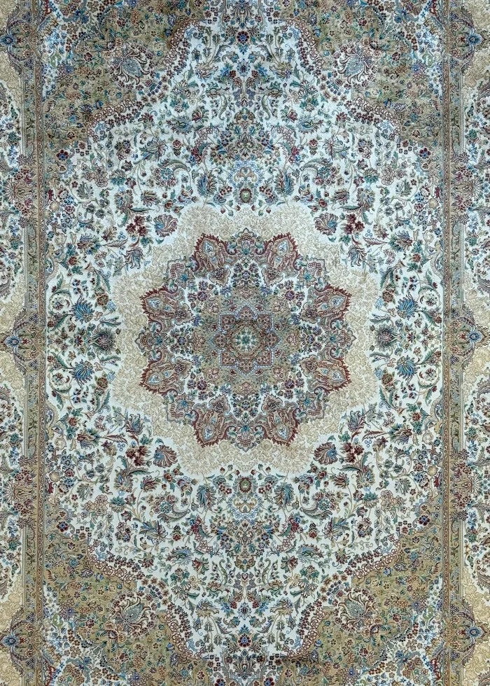 Beige and White Persian Rug Toranj Pattern 4 x 6 - Image 2
