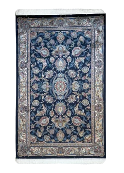 Navy Blue and Blue Persian Rug Afshan Pattern 4 x 6