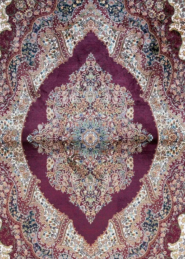 Red and Beige Persian Rug Flame Pattern 4 x 6 - Image 2