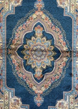 Navy Blue and Beige persian Rug Faraz Pattern 4 x 6 - Image 2