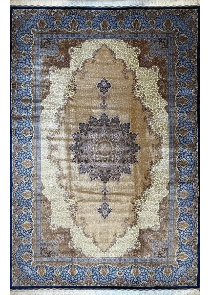 Blue and Taupe Persian Rug Heaven Pattern 7 x 9