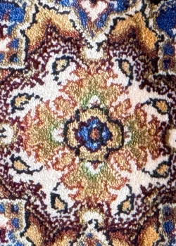 Navy Blue and Beige Persian Rug Flame Pattern 4 x 6 - Image 4