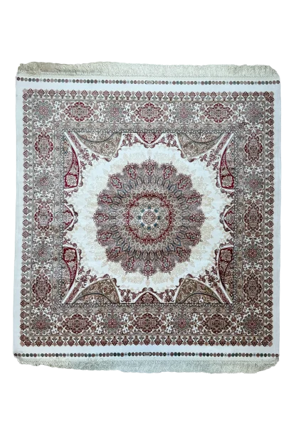 Beige and Red Persian Rug Vanda Pattern 5 x 5