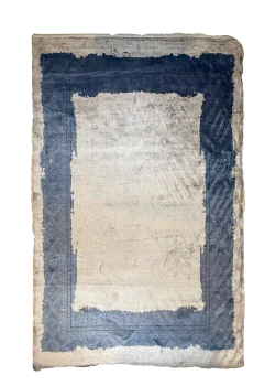 Blue and Gray Persian Rug Frame Pattern 7 x 9