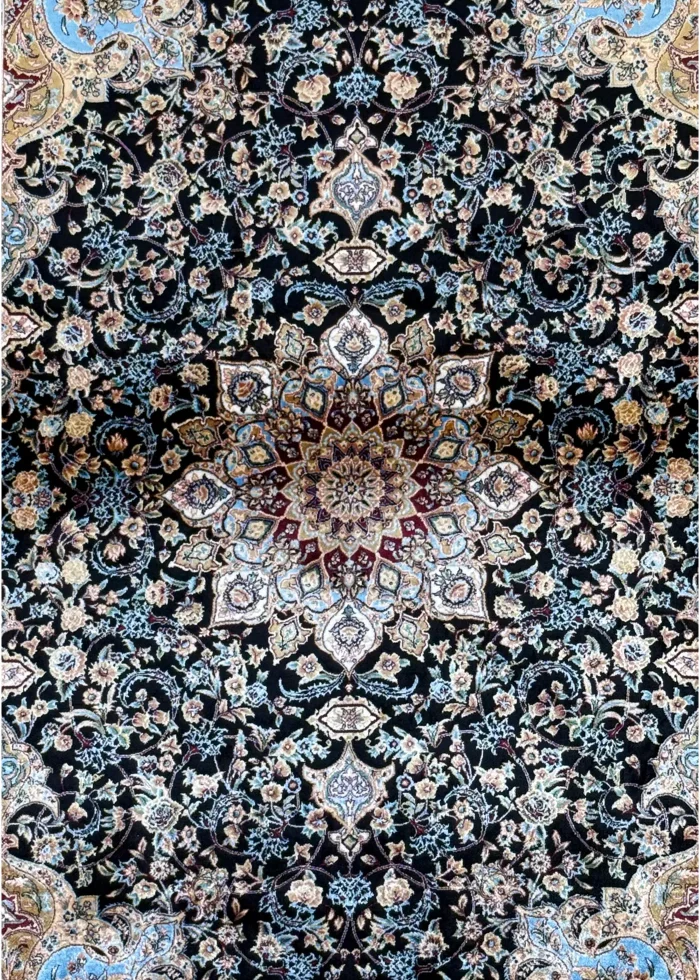 Black and Brown Persian Rug Faraz Pattern 3 x 5 - Image 3