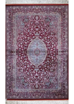 Red and White Persian Rug Shah Abbasi Pattern 4 x 6