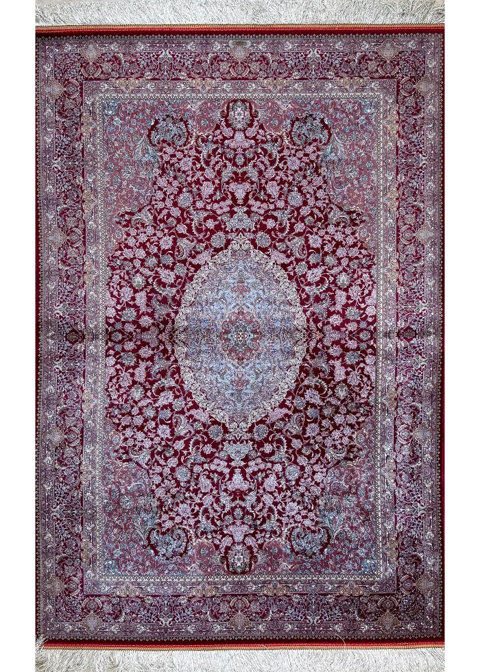 Red and White Persian Rug Shah Abbasi Pattern 4 x 6