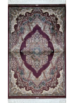 Red and Beige Persian Rug Flame Pattern 4 x 6