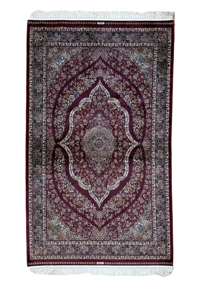 Red Persian Rug Flame Pattern 4 x 6