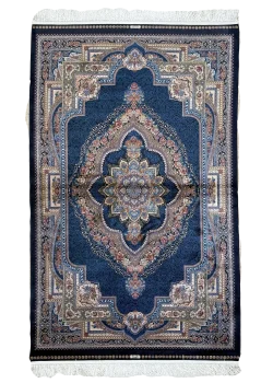 Navy Blue and Beige persian Rug Faraz Pattern 4 x 6