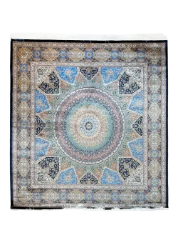 Blue and Black Persian Rug Elham Pattern 7 x 7