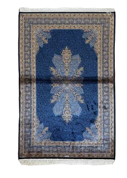 Blue and Beige Persian Rug Faraz Pattern 4 x 6
