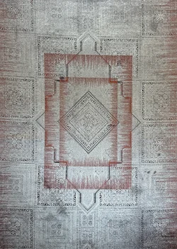 Gray and Red Persian Rug Ash Pattern 7 x 9 - Image 3