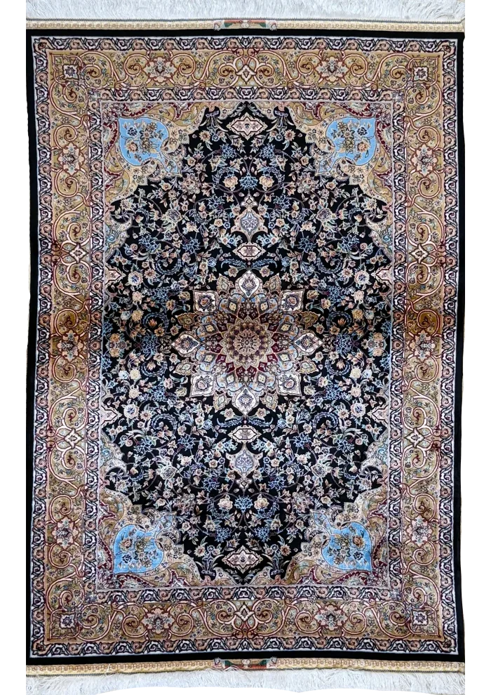 Black and Brown Persian Rug Faraz Pattern 3 x 5