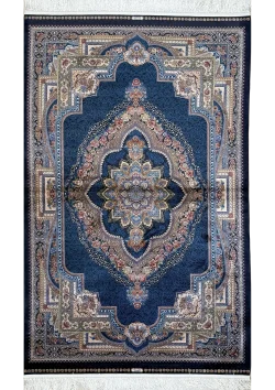 Navy Blue and Beige persian Rug Faraz Pattern 4 x 6
