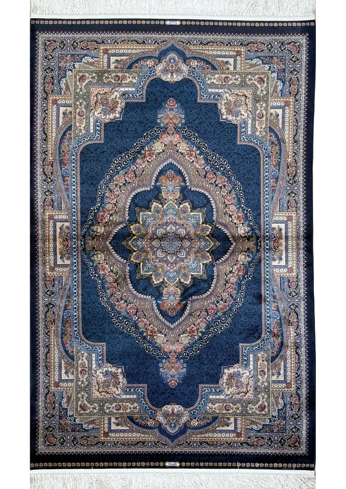 Navy Blue and Beige persian Rug Faraz Pattern 4 x 6