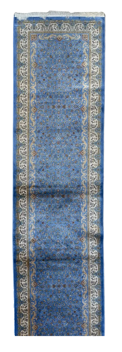 Blue and Beige Persian Runner Afshan Pattern 3 x 10
