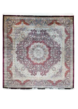 Red and Orange Persian Rug Toranj Pattern 7 x 7