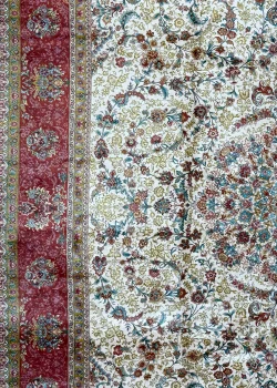 Beige and Red Peesian Rug Shah Abbasi Pattern 7 x 9 - Image 9