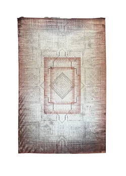 Gray and Red Persian Rug Ash Pattern 7 x 9