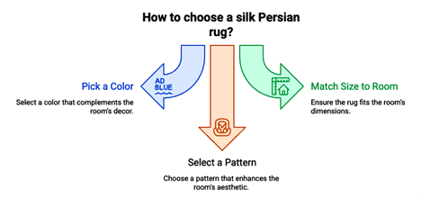 The Enduring Artistry of High End Rugs Caption: This infographic simplifies choosing a silk Persian rug. Credit: Infographic by Afra Rugs.