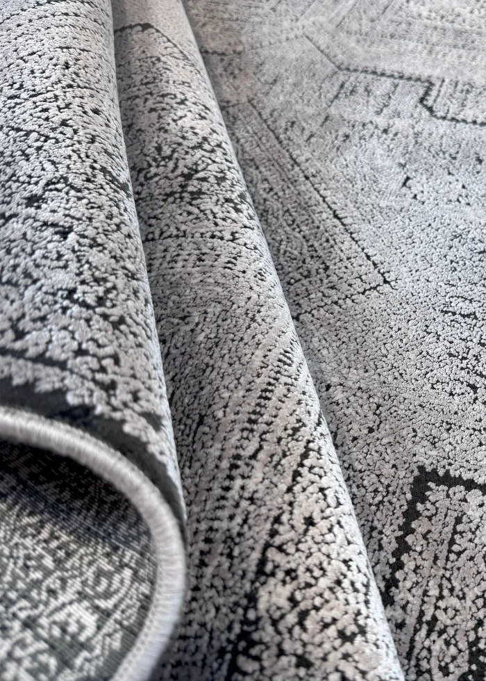 Gray Persian Rug Ash Pattern 4 x 6 - Image 6