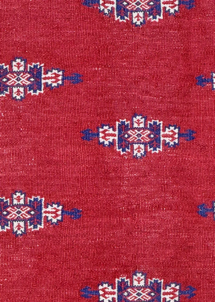 Red and Blue Persian Kilim Qashqai Pattern 3 x 5 - Image 4