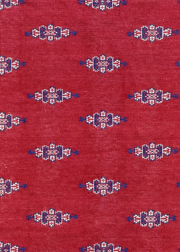 Red and Blue Persian Kilim Qashqai Pattern 3 x 5 - Image 5