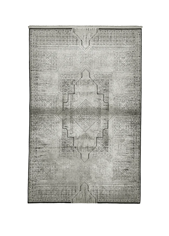 Gray Persian Rug Ash Pattern 4 x 6