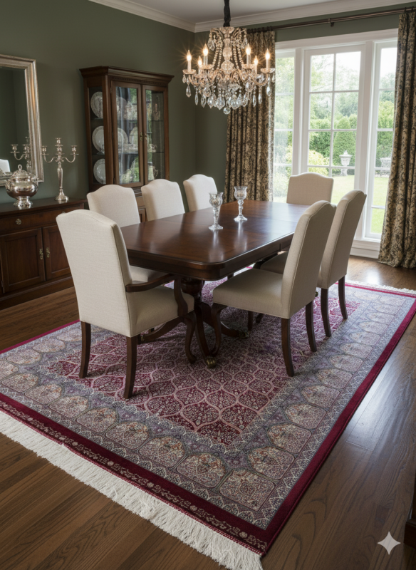 Red and Blue Persian Rug Vanda Pattern 5 x 8