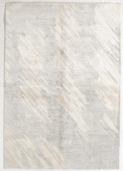 Handmade Beige and Gray Modern Abstract Persian Style Rug 5x8